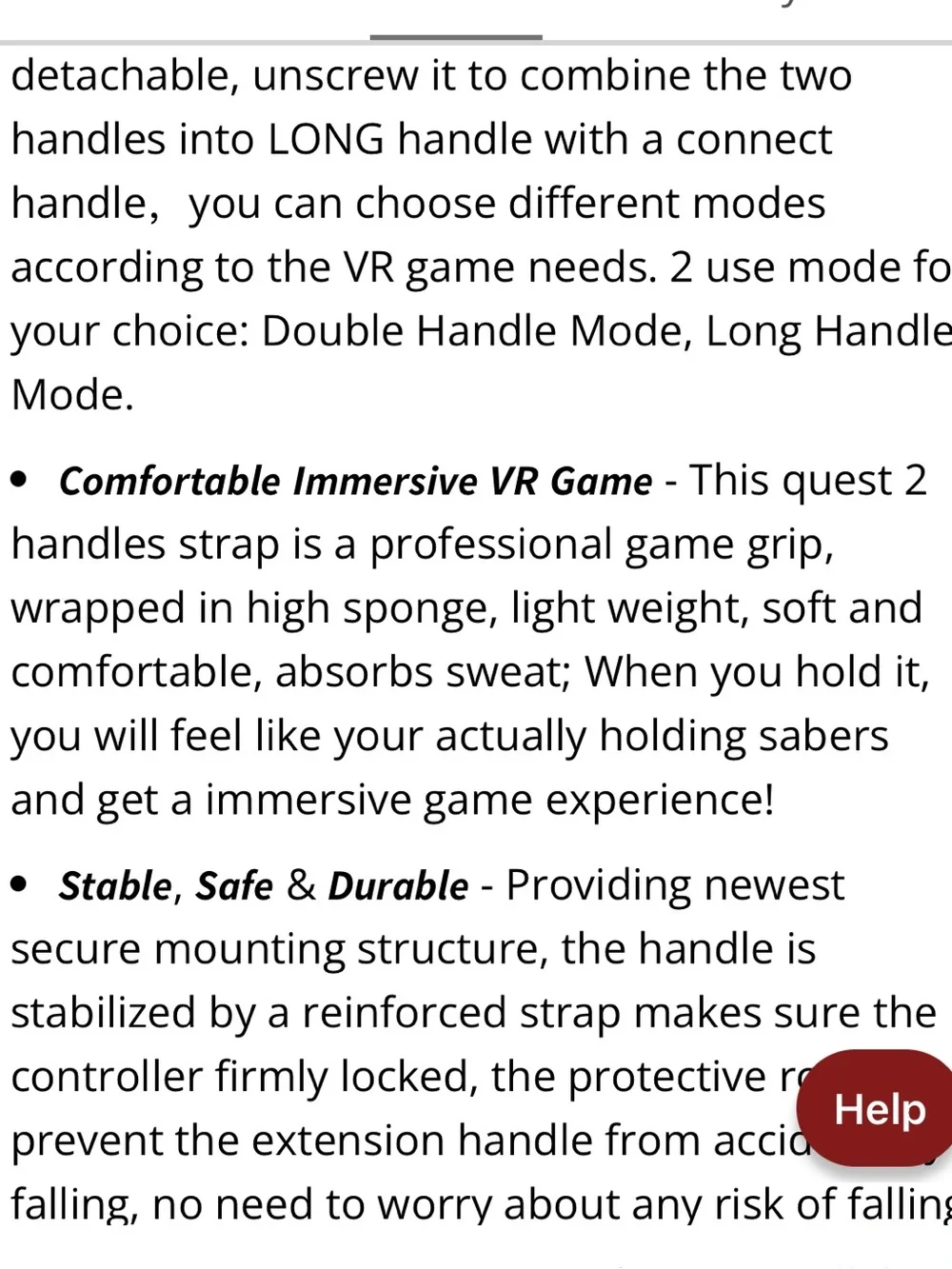 VR Game Dual Handle Extension Grips- Meta Quest 2 and Oculus Quest 2 Accessories